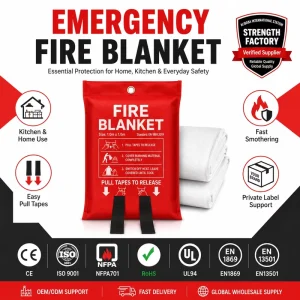 Ready to Ship 1*1m Fire Blanket for House Kitchen Safety Emergency Firefighting Tool SGS Tested Verified Supplier
