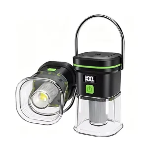 Rechargeable COB Camping Lantern With Digital Power Display & Reserved Screw Holes Portable Outdoor LED Tent Light Waterproof