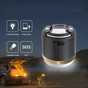 Rechargeable LED Camping Lantern USB Power Bank IP65 Waterproof 3000K 4000K 6000K Color Temp Dimmable CE PSE RoHS FCC Certified
