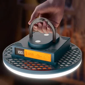 Rechargeable LED Cell Lamp Blue ABS Body Camping Lights for Garden Outdoor Emergency Luminous Diode Bulb