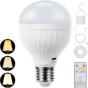 Rechargeable LED Light Bulbs with Remote Control Cordless Emergency Portable Lamp Bulbs for Table Floor Lamps
