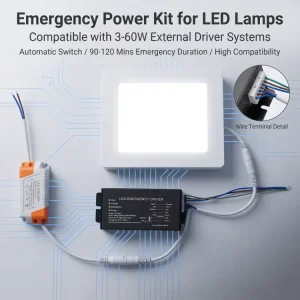 Rechargeable Led Emergency Conversion Kit 180 Min Backup Driver for 3w to 80w Led Lights Fire Safety Lighting Module Oem