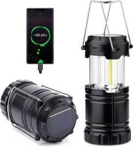 Rechargeable Solar Camping Lights with Magnetic Hook Foldable Lights Battery Powered Outdoor Emergency Lights