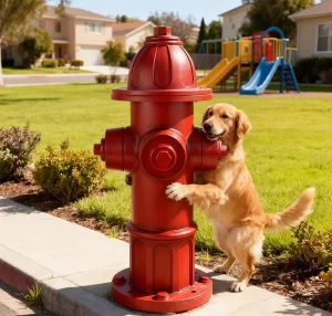 Red Fire Hydrant Resin Decor Realistic Urban Style Garden Ornament Outdoor Yard Patio Accent
