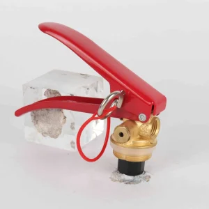Red Handle Brass Valve for Fire Extinguisher with Safety Pin Firefighting Equipment Accessory