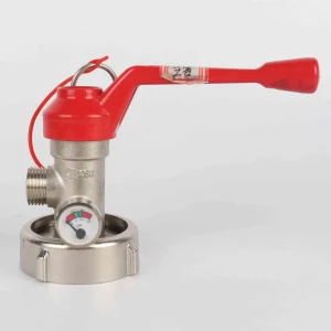 Red Handled Fire Valve for 25kg 50kg Wheeled Fire Extinguishers Firefighting Equipment Accessory