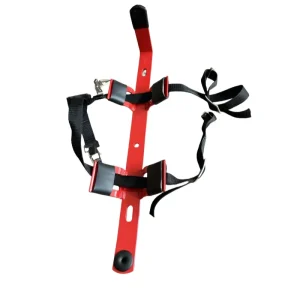 Red Steel Firefighting Equipment Bracket for Fire Extinguisher with Black Belt Firefighting Accessories