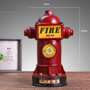 Resin Fire Hydrant Figurines Piggy Bank Fire Extinguisher Ornament Creative Gift for Children Decoration Craft