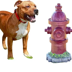 Resin Fire Hydrant Statue Dog Training Lamp Post 14 Inch Handmade Hand painted Indoor Outdoor Garden Ornament