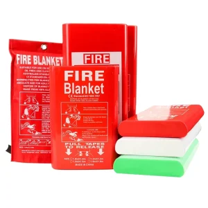 Restaurant Hotel Fire Safety 1.5m Fiberglass Blanket PVC Hard Box CE AS3504 Quick Pull Release