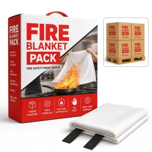 Retail Bo* 1m * 1m Fiberglass Fire Blanket No Mess Emergency Kitchen Fire Blanket for Online and Store Sales