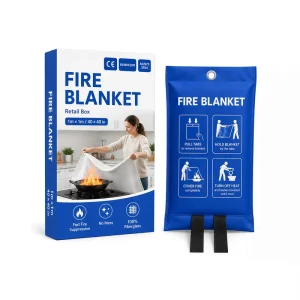Retail Box Emergency Fire Blanket 1*1m 100% Fiberglass Fire Suppression Blanket for Home Kitchen and Garage