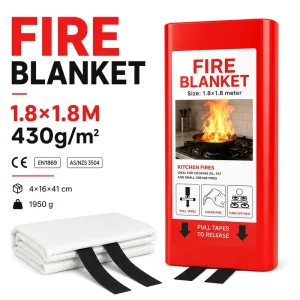 Retail Ready 1.8m * 1.8m PVC Box Fire Blanket Fiberglass Fabric CE Compliant B2B Supply