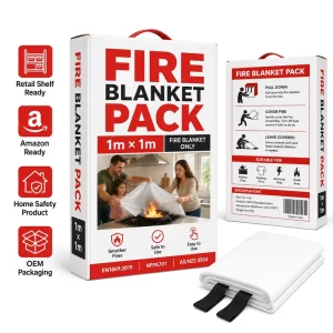 Retail Ready 40*40 Inch Fire Blanket 100% Fiberglass Single Pack for Kitchen Safety Products