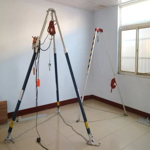 Retractable Winch Aluminum Tripod for Fire Fighting Safety Fall Arrest Rescue Lifting Tool for Accident Security