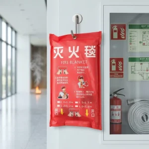Reusable Red 0.45mm Thick Fiberglass Fire Blanket High Heat Resistant for Fire Emergencies