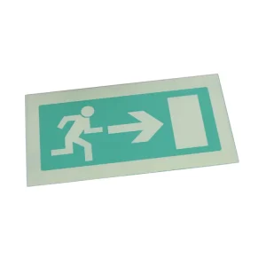 Road Safety Self Adhesive PVC Custom Emergency Luminous Exit Sign