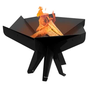 Round Fire Pit Heavy Duty Metal Grate Rustproof Table Top Fire Pit