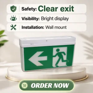 SAA Approved Emergency Exit Box Wall Ceiling Mount LiFePO4 Battery 180 Min Fire Escape LED Sign AS NZS Standard
