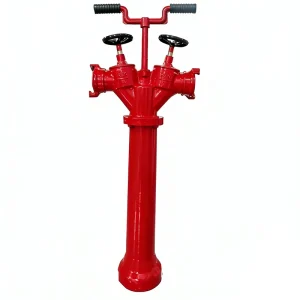 SHENGFENG High Aluminium Red Indoor Fire Hydrant 2 Way Pillar Design Ground Mounted Underground Hydrant for Airport Fire