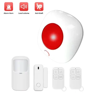 SN10 Wireless Sound Light Siren Alarm 110db Loud Volume Home Security Alarm Kit PIR Detector Door Sensor Anti thief