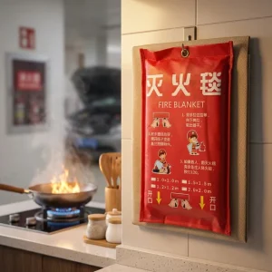 Safe Non Irritating Coated Fiberglass Fire Blanket 0.45mm Thick Red for Home Kitchen Use Car Emergency and First Aid Kit
