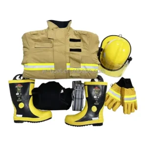 Safety Firefighter Protective Garment Aramid Flame Retardant Material High Vis Reflective Strip Emergency Rescue Work Suit