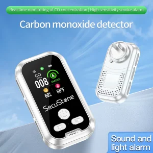 Secustone Plug in 5 in 1 Fire Alarms Carbon Monoxide Smoke Sensor CO Gas with Battery Backup