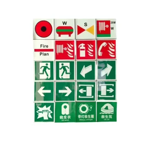Self Adhesive Emergency Exit LED Traffic Sign Sticker Eco Friendly Luminous Export Warning Signs Non Toxic Tasteless