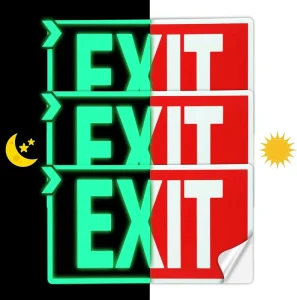 Self luminous Emergency Evacuation Signs Warning Signs Directional Guide Board Safety Photoluminescent Exit Signage