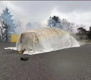 Silicon Coated Fire Blanket Fire Resistant Fiberglass Car EV Cover for Lithium Battery Explosion Protection 550C High Temp