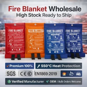 Silicone Coated Fiberglass Fire Blanket Fireproof Mat for BBQ Camping Outdoor Safety