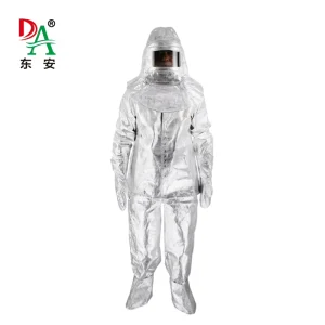 Silver 1000 Degrees Anti-Radiation 650gsm Aluminum Foil Aramid Glass Fiber Fireproof Suit Level D Protection Radiant