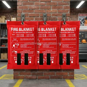 Single Layer 1m Fire Blanket Quick Open with Oxford Hanging Bag for Home Emergency