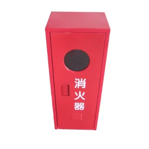 Single Red Wall-Mounted Metal and Acrylic Fire Extinguisher Storage Cabinet Firefighting Equipment Accessory