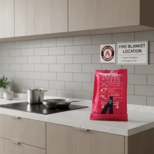 Skin-Friendly 1m X 1m White Fiberglass Fire Safety Blanket with No Grommet Holes for Home & Garage Emergency Protection