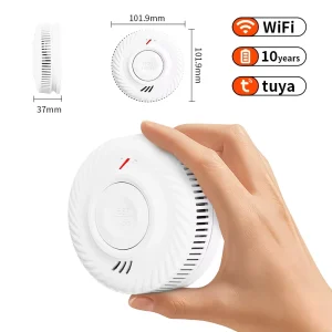Smart Security Alarms TUV EN14604 WIFI Tuya Smoke Alarm Battery Operated Interconnected Smoke Detector