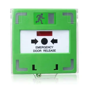 Smart Security Door Lock Release Exit Button Reset LED Emergency Fire Alarm Break Glass Manual Call Point With Cover