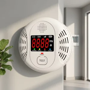 Smart Smoke and Carbon Monoxide Detector with Replaceable Battery 80 DB Alarm White Color