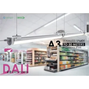 Smart Tri-proof Emergency LED Batten Light with Dali-2 Dimming 140lm/W Efficiency 18W-54W Options /CE Certified