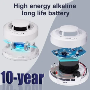 Smoke Alarm Fire Detector Heat Flame Sensor Monitor Indicator Photoelectric Standalone 2 In 1 Business Home Security Device