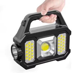 Solar Flashlight COB ABS Portable Handheld Work Light USB Emergency Charging Outdoor Camping Light Strong Light Searchlight