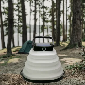Solar Inflatable LED Camping Lantern Emergency Light for Outdoor Camping Hiking Travel with Hanging Feature for Power Outages