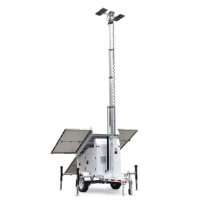 Solar Light Tower Towable Trailer Mobile LED Lighting System with Lithium Battery for Construction Road Mining MAX PRO
