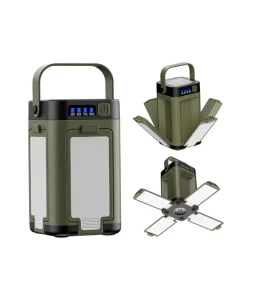Solar Mosquito Repellent Camping Lantern 4 Leaf Sunlight Charging 2000mAh Night Market Stall Outdoor Collapsible Camp Tent Lamp