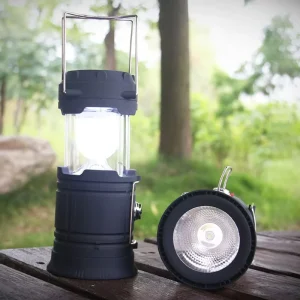 Solar Rechargeable LED Telescopic Portable Outdoor Hiking Tent Emergency Camping Lamp Handheld Light