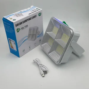 Solar Type-C Dual Charging Hand Lamp 2835 Lamp Beads 3600-4800mAh 18650 Battery 6-7H Runtime for Camping Emergency Home Use