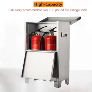 Stainless Steel Fire Extinguisher Cabinet High Capacity Indoor Outdoor Ground Use Waterproof Dustproof