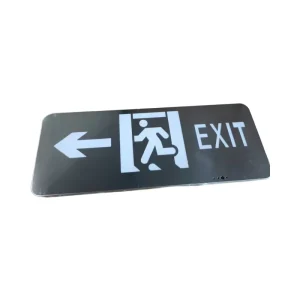 Stainless Steel LED Exit Sign Light IP30 AC24-220V Evacuation Emergency Duration 1.5 Hours Green