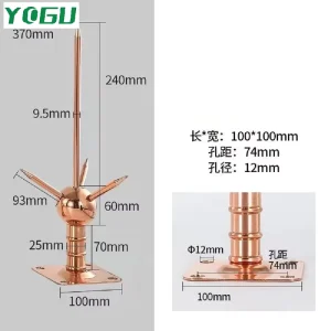 Stainless Steel Lightning Rod with Multiple Mounting Options